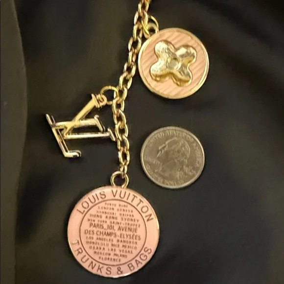 Gorgeous Pink Upcycled Louis Vuitton Bag Charm - Picture 2 of 9
